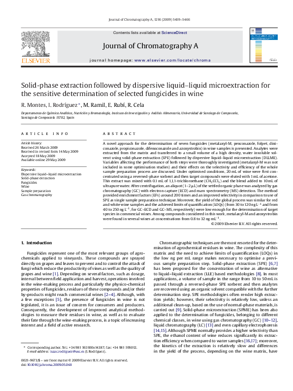 (PDF) Solid-phase extraction followed by dispersive liquid–liquid ...