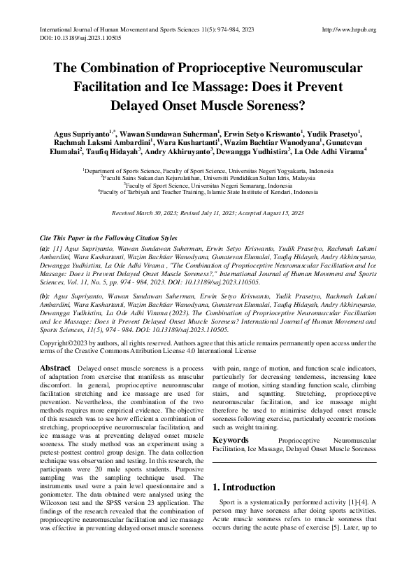(PDF) The Combination of Proprioceptive Neuromuscular Facilitation and ...