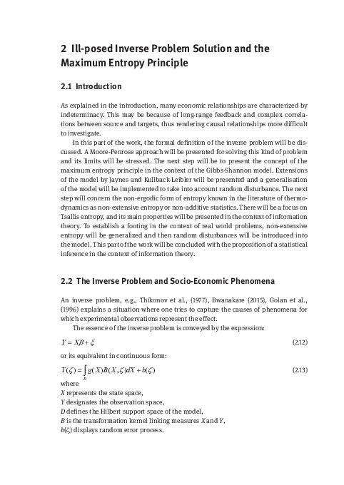 (PDF) 2 Ill-posed Inverse Problem Solution and the Maximum Entropy ...