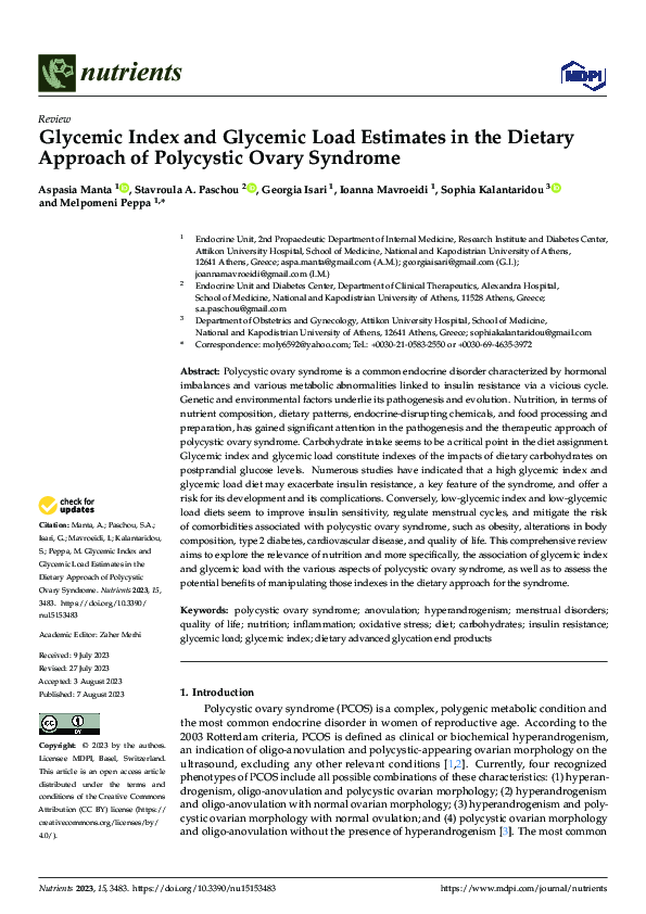 (PDF) Glycemic Index and Glycemic Load Estimates in the Dietary ...