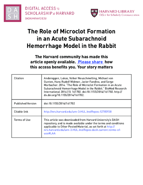 (PDF) Research Article The Role of Microclot Formation in an Acute ...