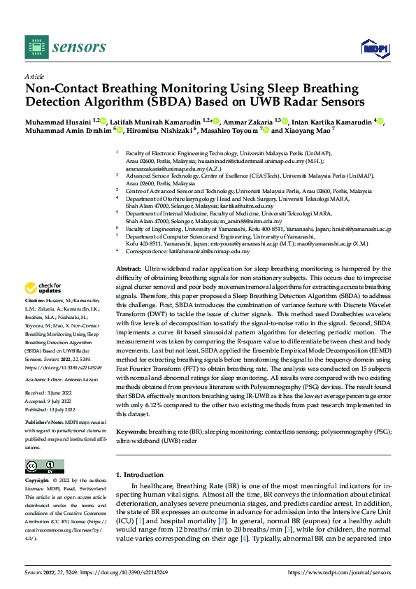 (PDF) Non-Contact Breathing Monitoring Using Sleep Breathing Detection ...