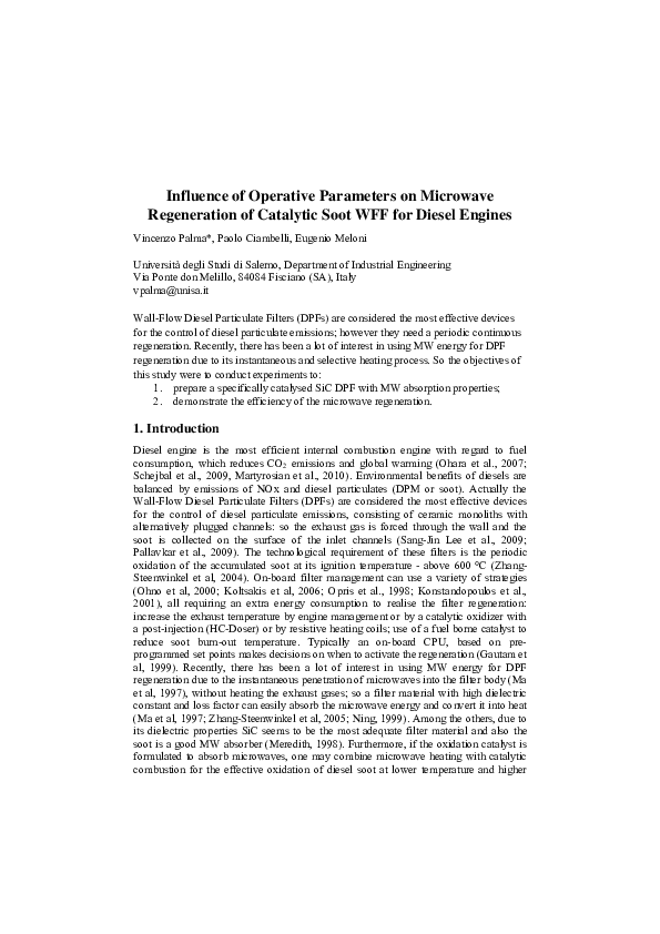 (PDF) Influence of Operative Parameters on Microwave Regeneration of ...