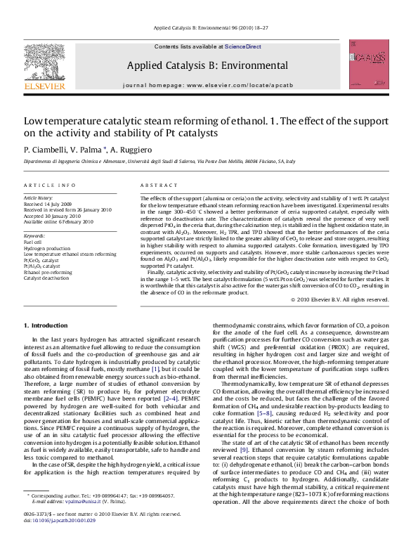 (PDF) Low temperature catalytic steam reforming of ethanol. 2 ...