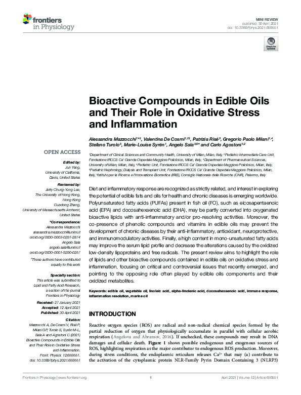 (PDF) Bioactive Compounds in Edible Oils and Their Role in Oxidative ...