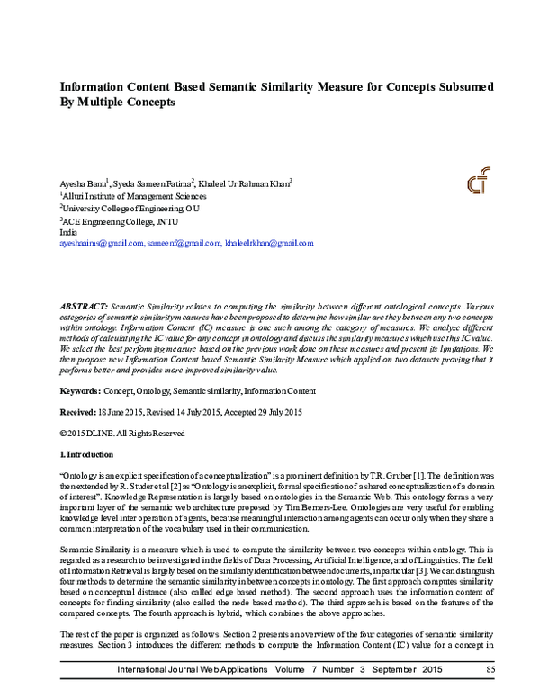 (PDF) Information Content Based Semantic Similarity Measure for ...