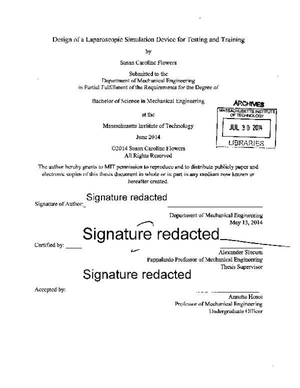 (PDF) Design of a laparoscopic simulation device for testing and training