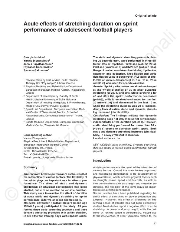 (PDF) Acute effects of stretching duration on sprint performance of ...
