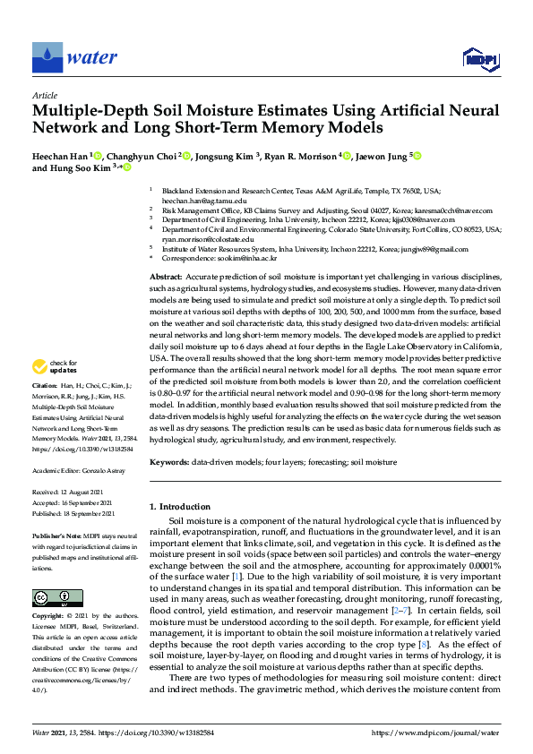 (PDF) Multiple-Depth Soil Moisture Estimates Using Artificial Neural ...