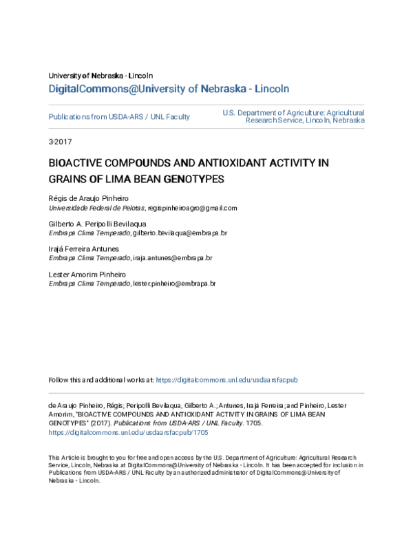(PDF) Bioactive Compounds and Antioxidant Activity in Grains of Lima ...