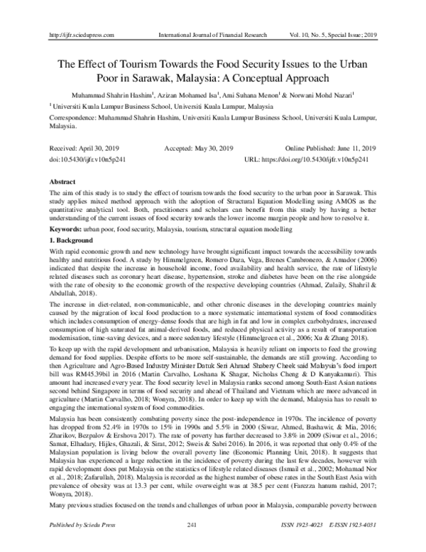 (PDF) The Effect of Tourism Towards the Food Security Issues to the ...