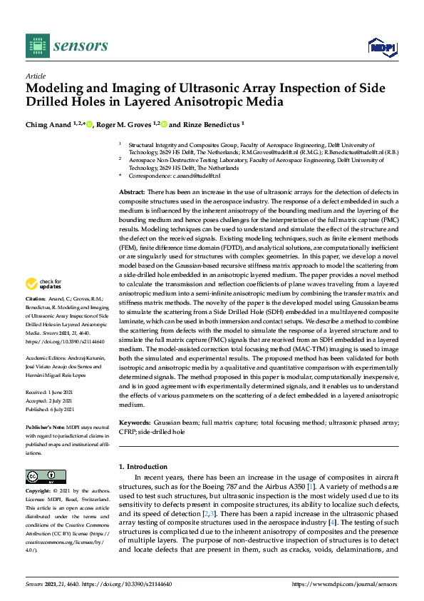 (PDF) Modeling and Imaging of Ultrasonic Array Inspection of Side ...