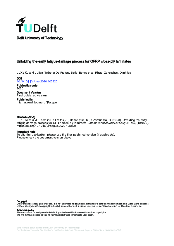 (PDF) Unfolding the early fatigue damage process for CFRP cross-ply ...