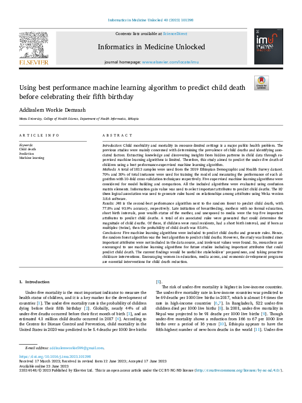 (PDF) Using best performance machine learning algorithm to predict ...