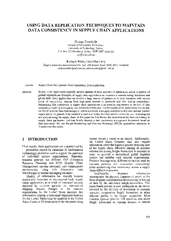 (PDF) Using Data Replication Techniques to Maintain Data Consistency in ...