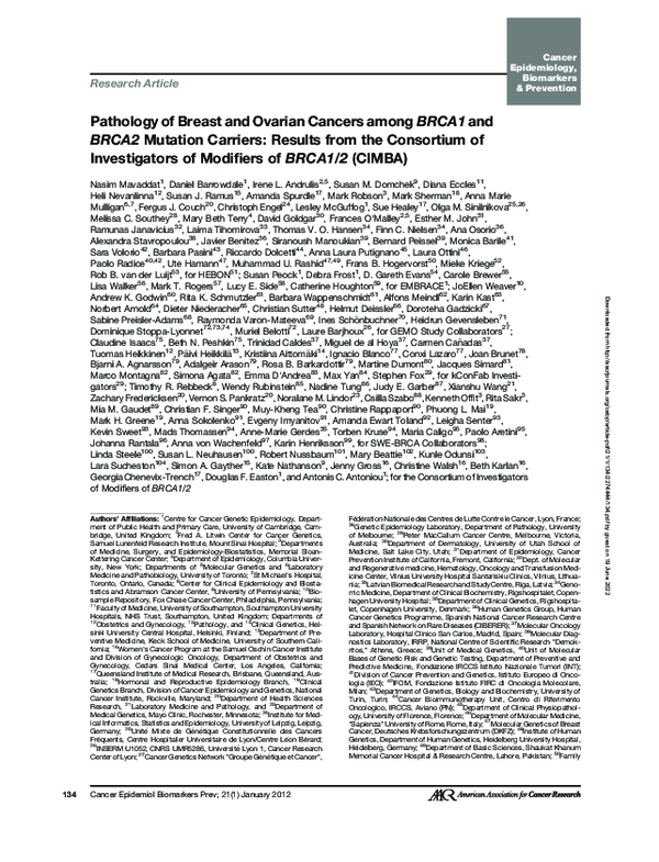(PDF) Pathology of Breast and Ovarian Cancers among BRCA1 and BRCA2 ...