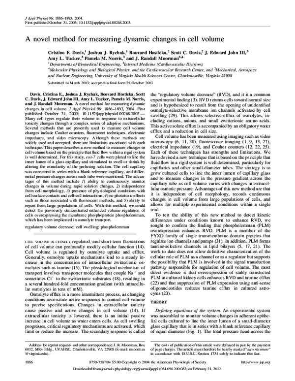 (PDF) A novel method for measuring dynamic changes in cell volume