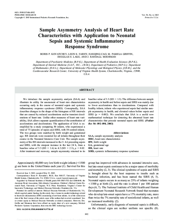 (PDF) Sample Asymmetry Analysis of Heart Rate Characteristics with ...