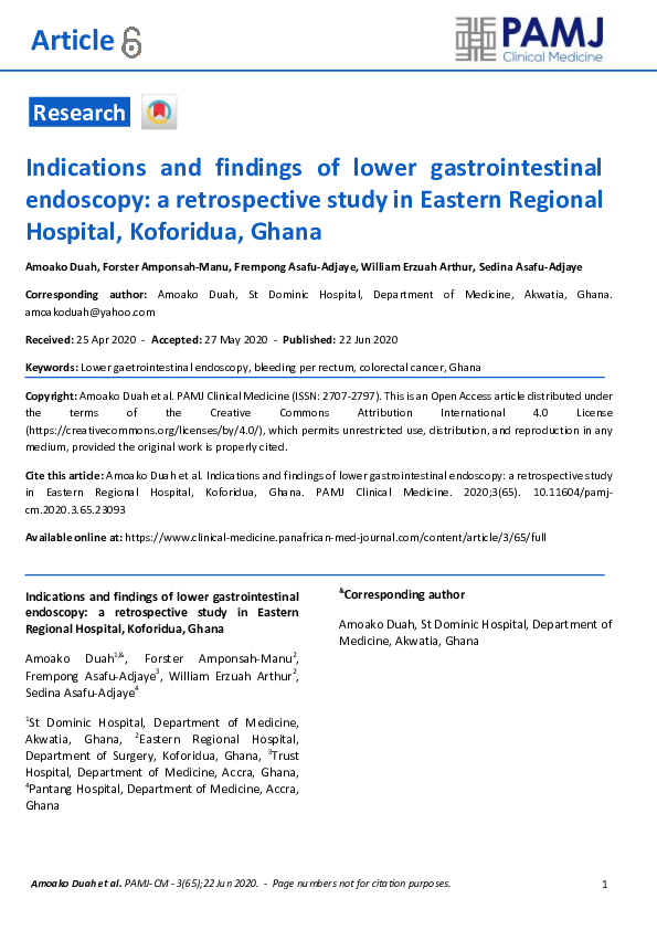 (PDF) Indications and findings of lower gastrointestinal endoscopy a