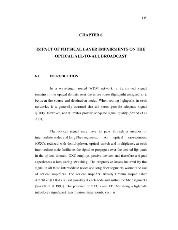 (PDF) Impact of physical layer impairments on optical network