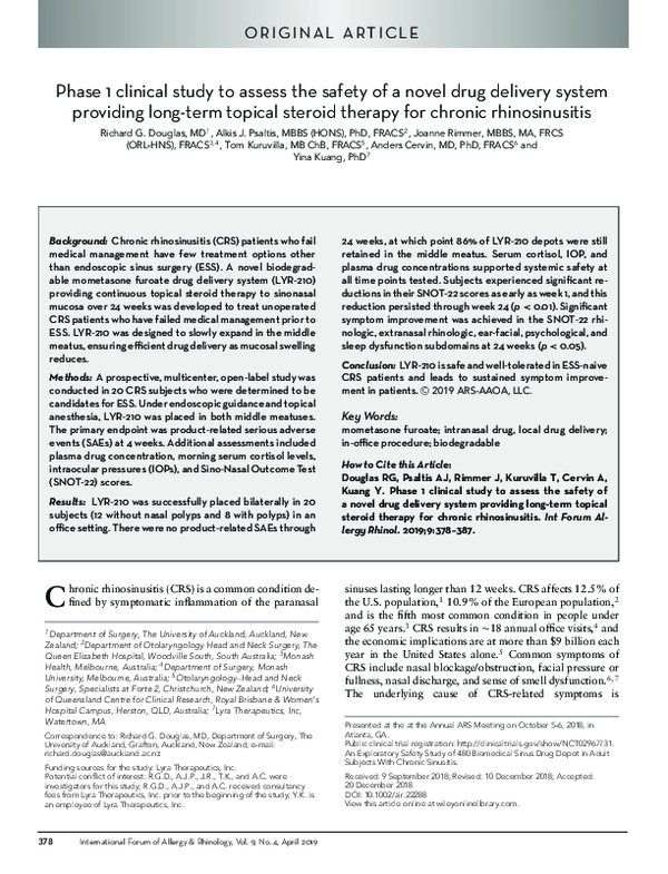 (PDF) Phase 1 clinical study to assess the safety of a novel drug ...