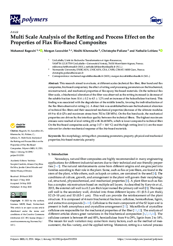 (PDF) Multi Scale Analysis of the Retting and Process Effect on the ...