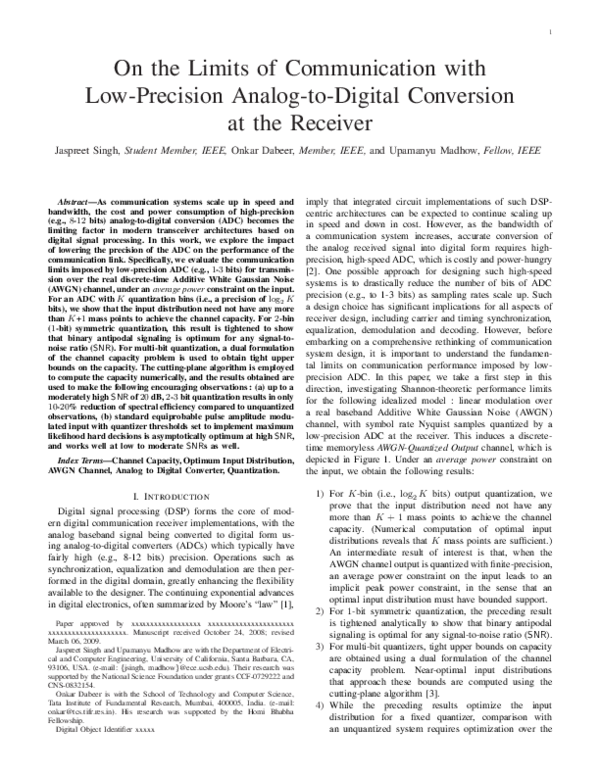 (PDF) On the limits of communication with low-precision analog-to ...