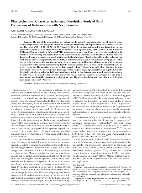 (PDF) Physicochemical characterization and dissolution study of solid ...