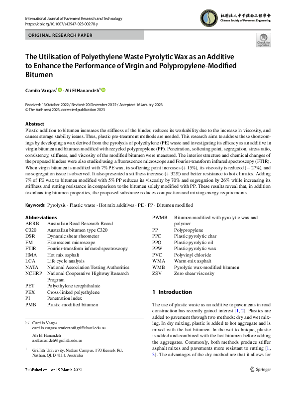 (PDF) The Utilisation of Polyethylene Waste Pyrolytic Wax as an ...
