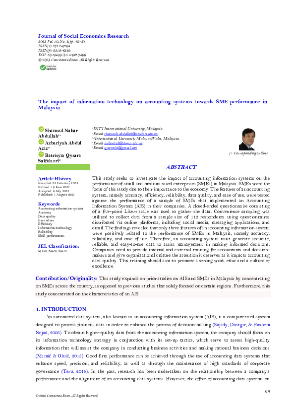 (PDF) The impact of information technology on accounting systems ...