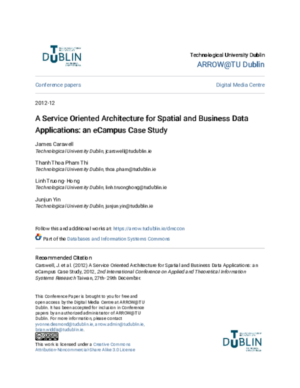 (PDF) A Service Oriented Architecture for Spatial and Business Data ...