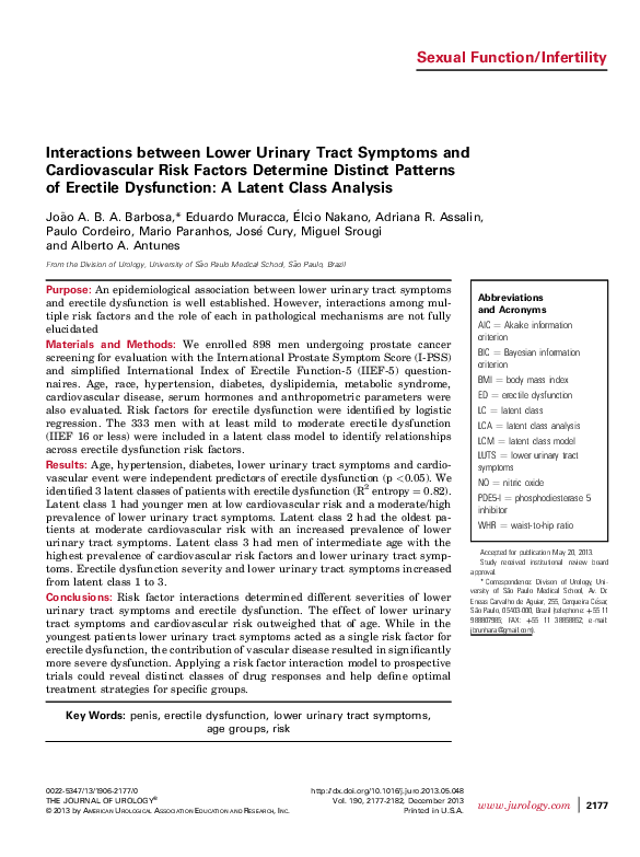 (PDF) Interactions between Lower Urinary Tract Symptoms and ...
