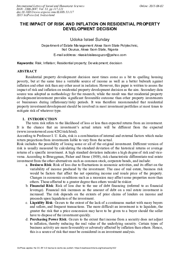 (PDF) The Impact of Risk and Inflation on Residential Property ...