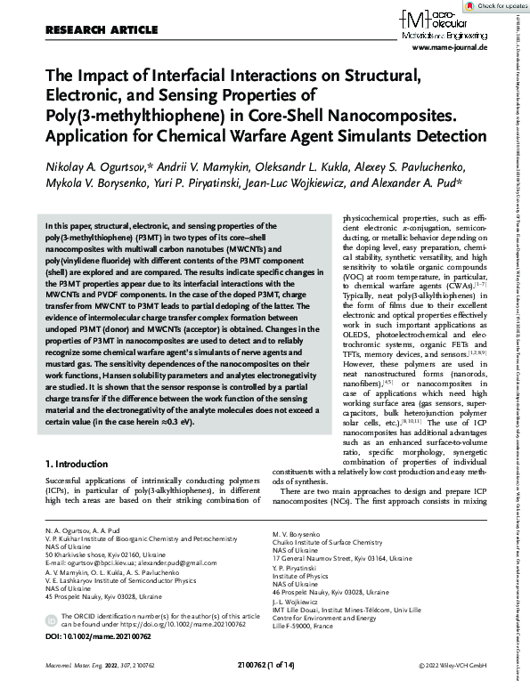 (PDF) The Impact of Interfacial Interactions on Structural, Electronic ...