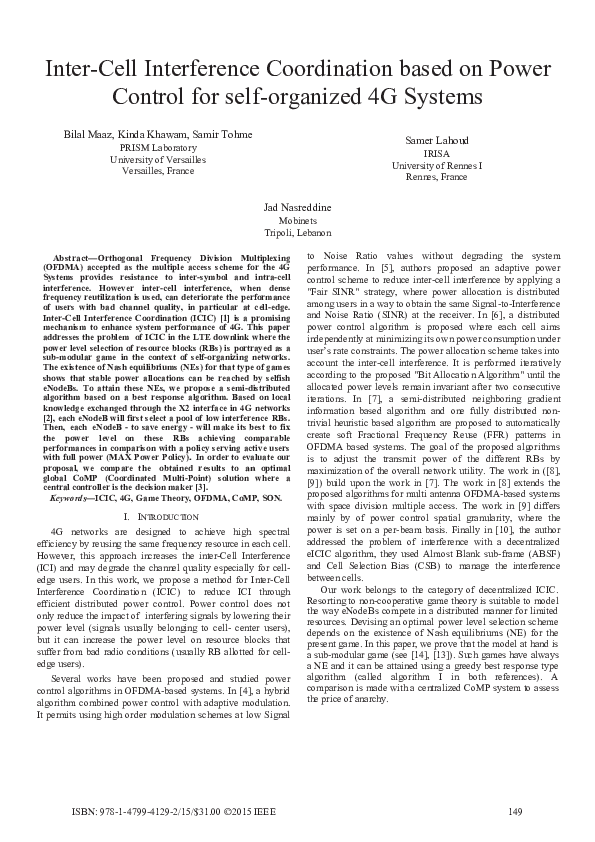 (PDF) Inter-cell interference coordination based on power control for ...