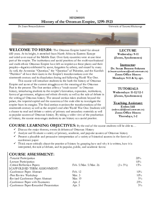 (PDF) History of the Ottoman Empire Syllabus