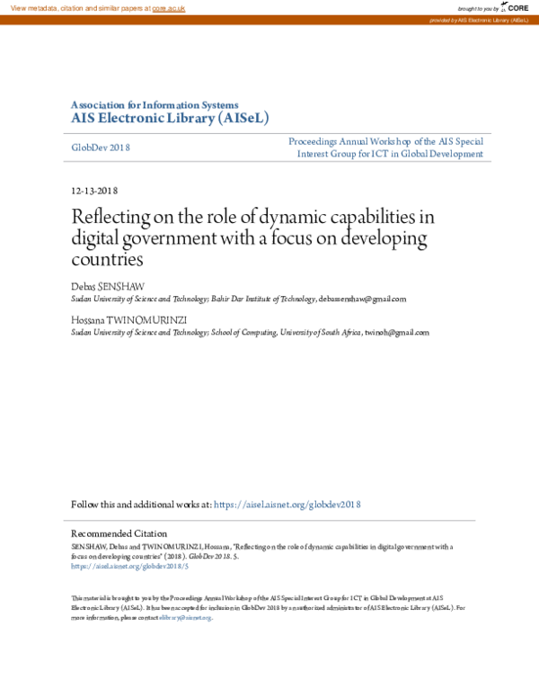 (PDF) Reflecting on the role of dynamic capabilities in digital ...