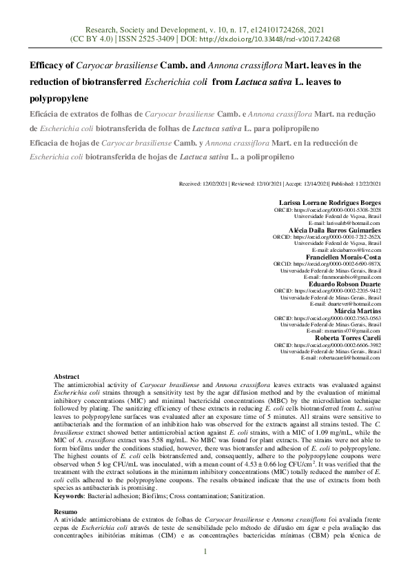 (PDF) Efficacy of Caryocar brasiliense Camb. and Annona crassiflora ...
