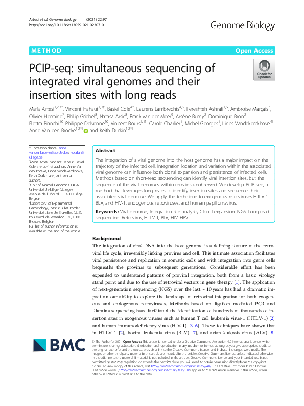 (PDF) PCIP-seq: simultaneous sequencing of integrated viral genomes and ...