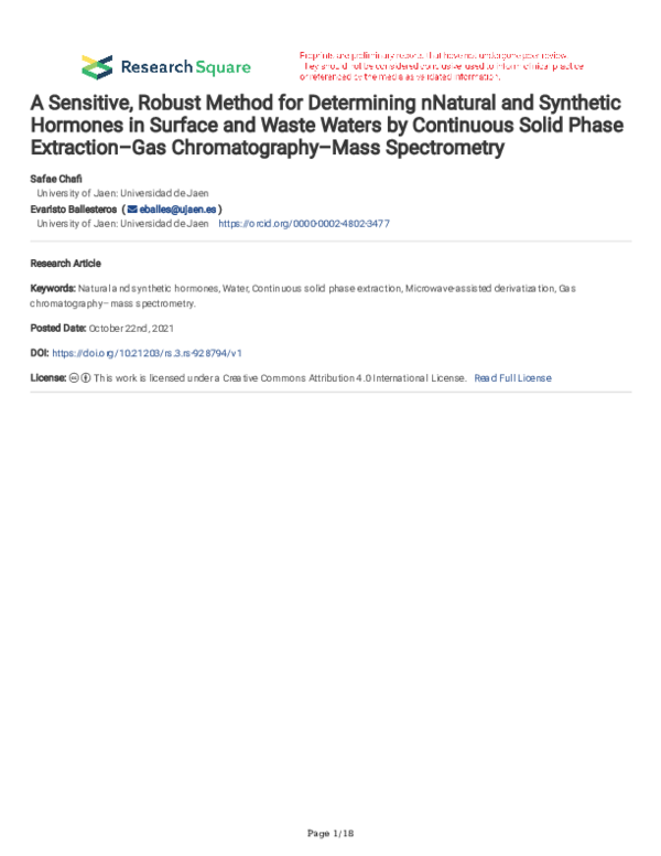 (PDF) A Sensitive, Robust Method for Determining nNatural and Synthetic ...