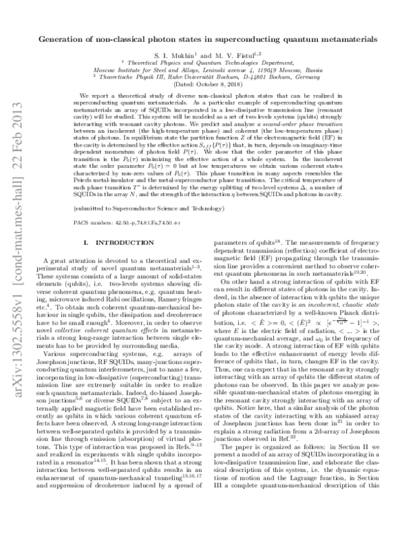 (PDF) Generation of non-classical photon states in superconducting ...