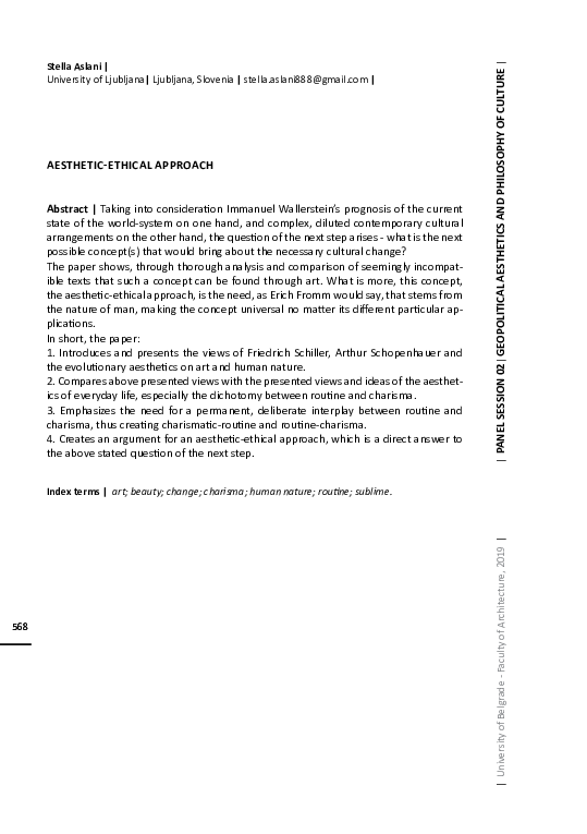 (PDF) Aesthetic-Ethical Approach