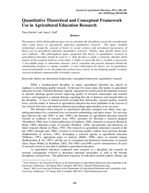 (PDF) Quantitative theoretical and conceptual framework use in ...