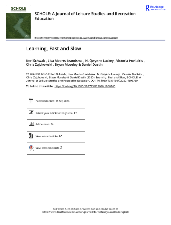 (PDF) Learning, Fast and Slow