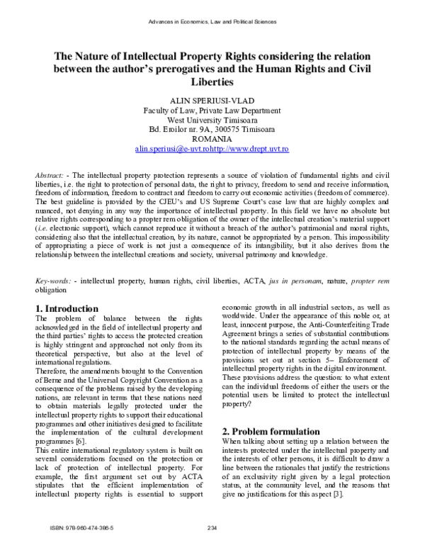 (PDF) The Nature of Intellectual Property Rights Considering the ...