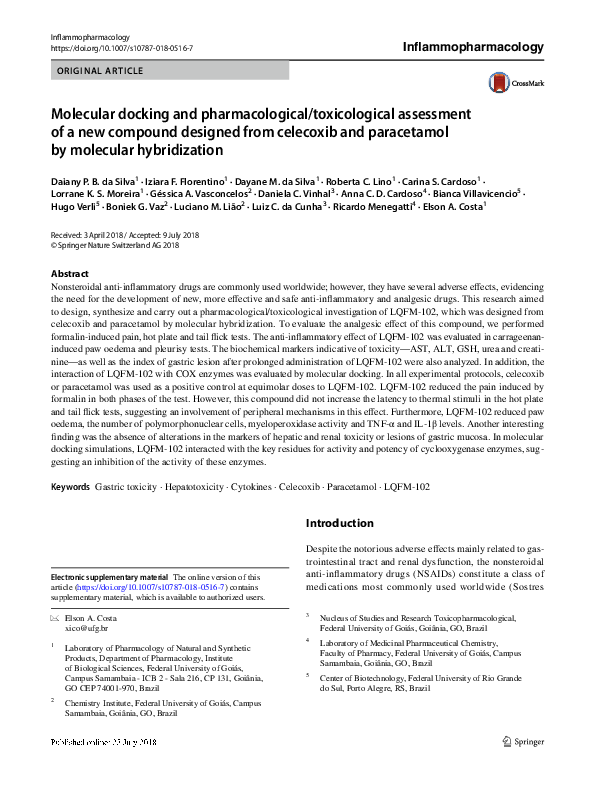 (PDF) Molecular docking and pharmacological/toxicological assessment of ...