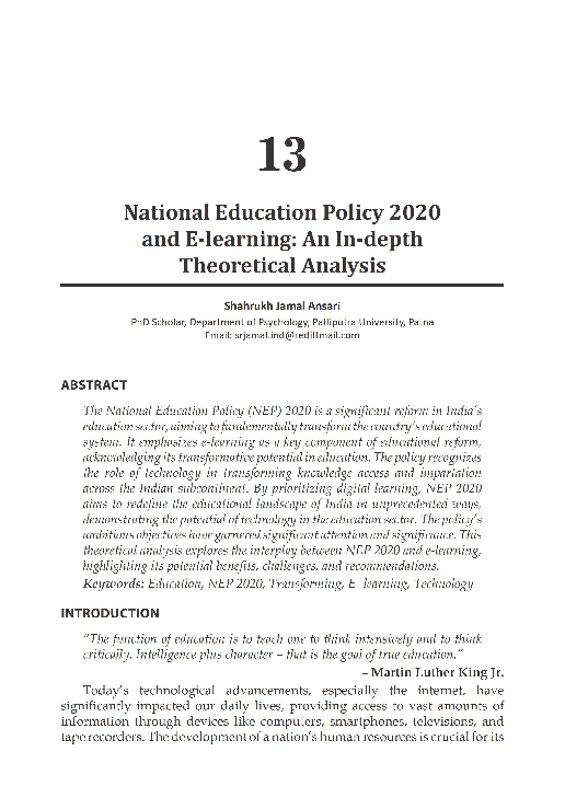 (PDF) National Education Policy 2020 and E-learning: An In-depth ...