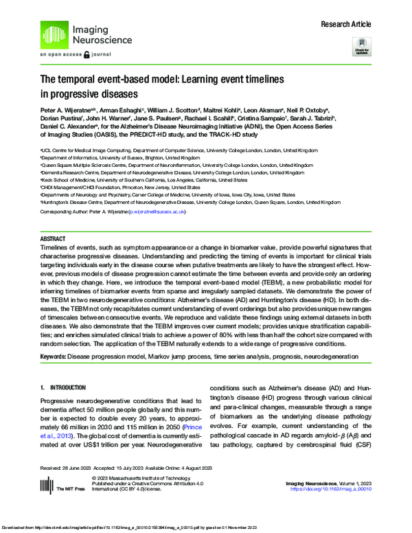 (PDF) The temporal event-based model: learning event timelines in ...