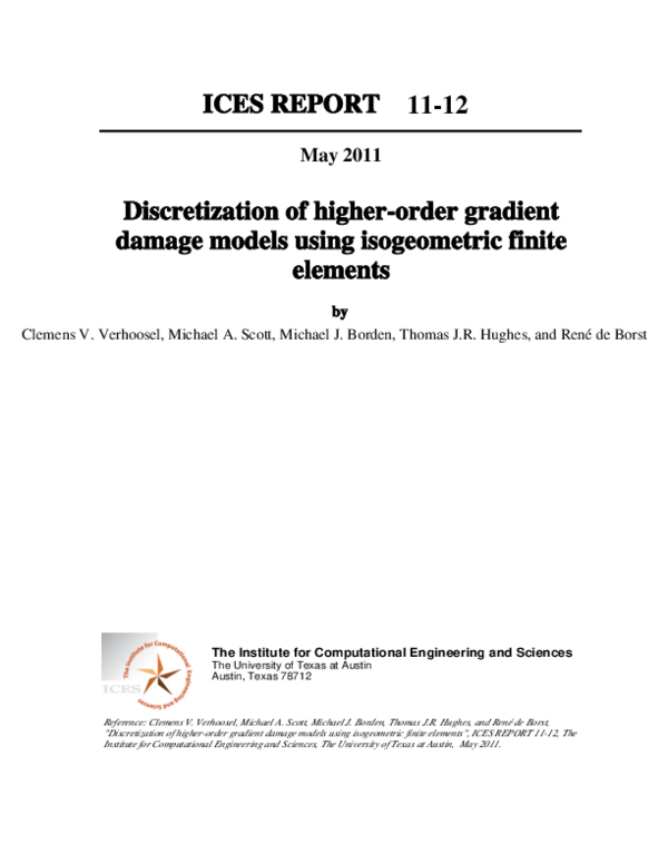 (PDF) Discretization of Higher Order Gradient Damage Models Using ...