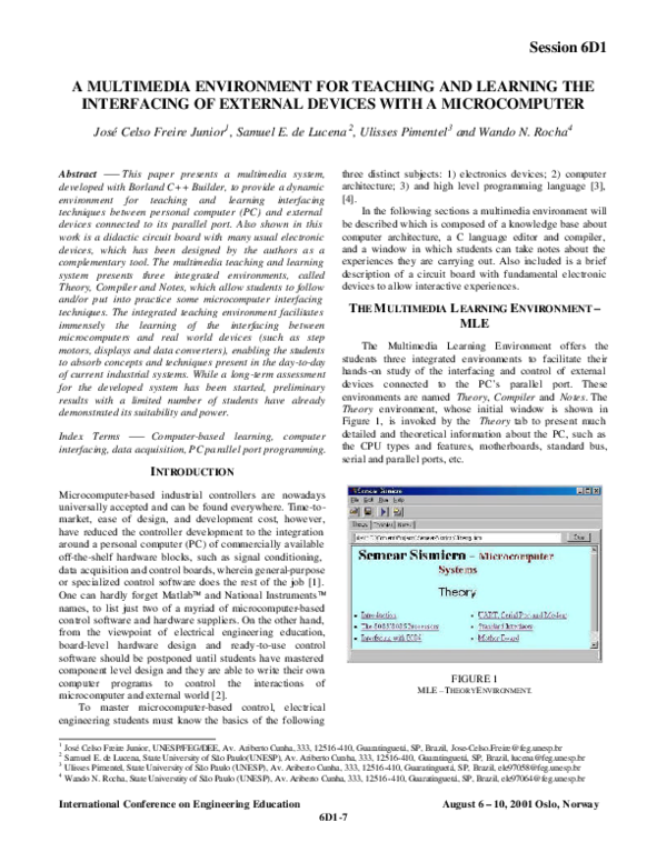 (PDF) A Multimedia Environment for Teaching and Learning the ...